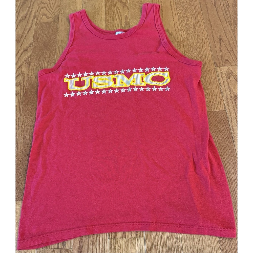 Vtg 80s United States Marine Corps Tank Top Men's Size L Fits M Puff Paint USMC